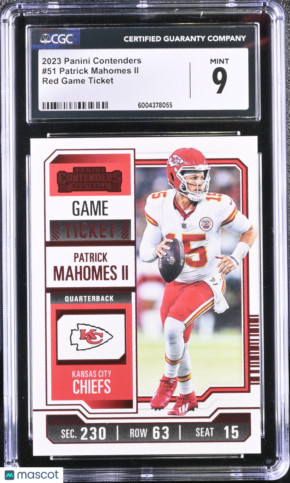 Patrick Mahomes II 2023 Panini Contenders #51 CGC 9