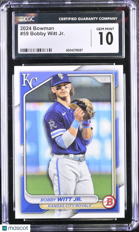 Bobby Witt Jr. 2024 Bowman #59 CGC 10