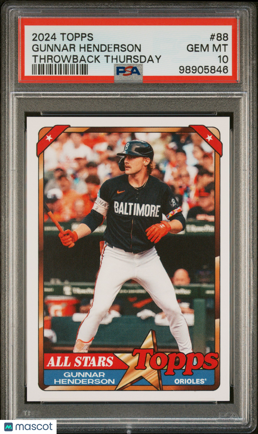 Gunnar Henderson 2024 Topps Throwback Thursday #88 PSA 10