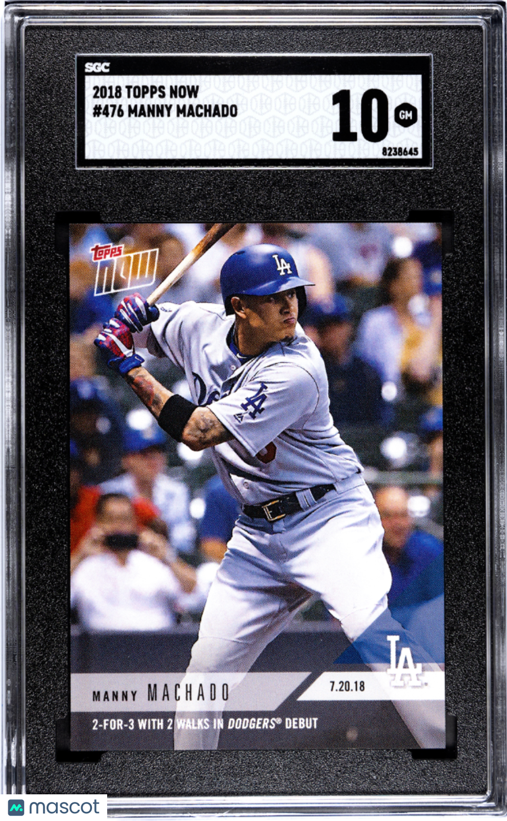 Manny Machado 2018 Topps Now #476 SGC 10