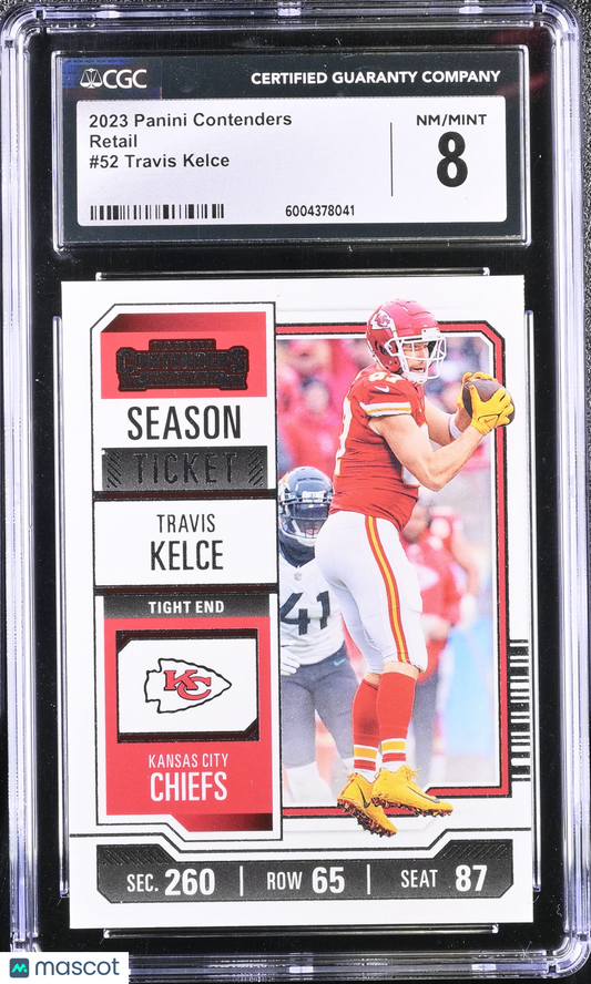 Travis Kelce 2023 Panini Contenders #52 CGC 8