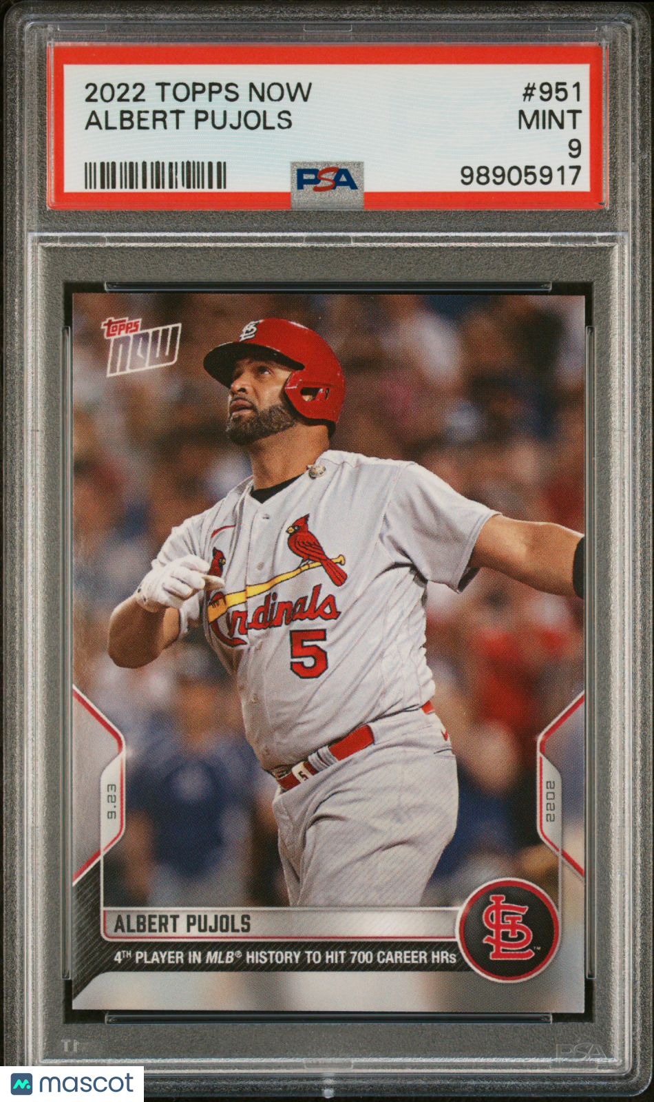 Albert Pujols 2022 Topps Now #951 PSA 9