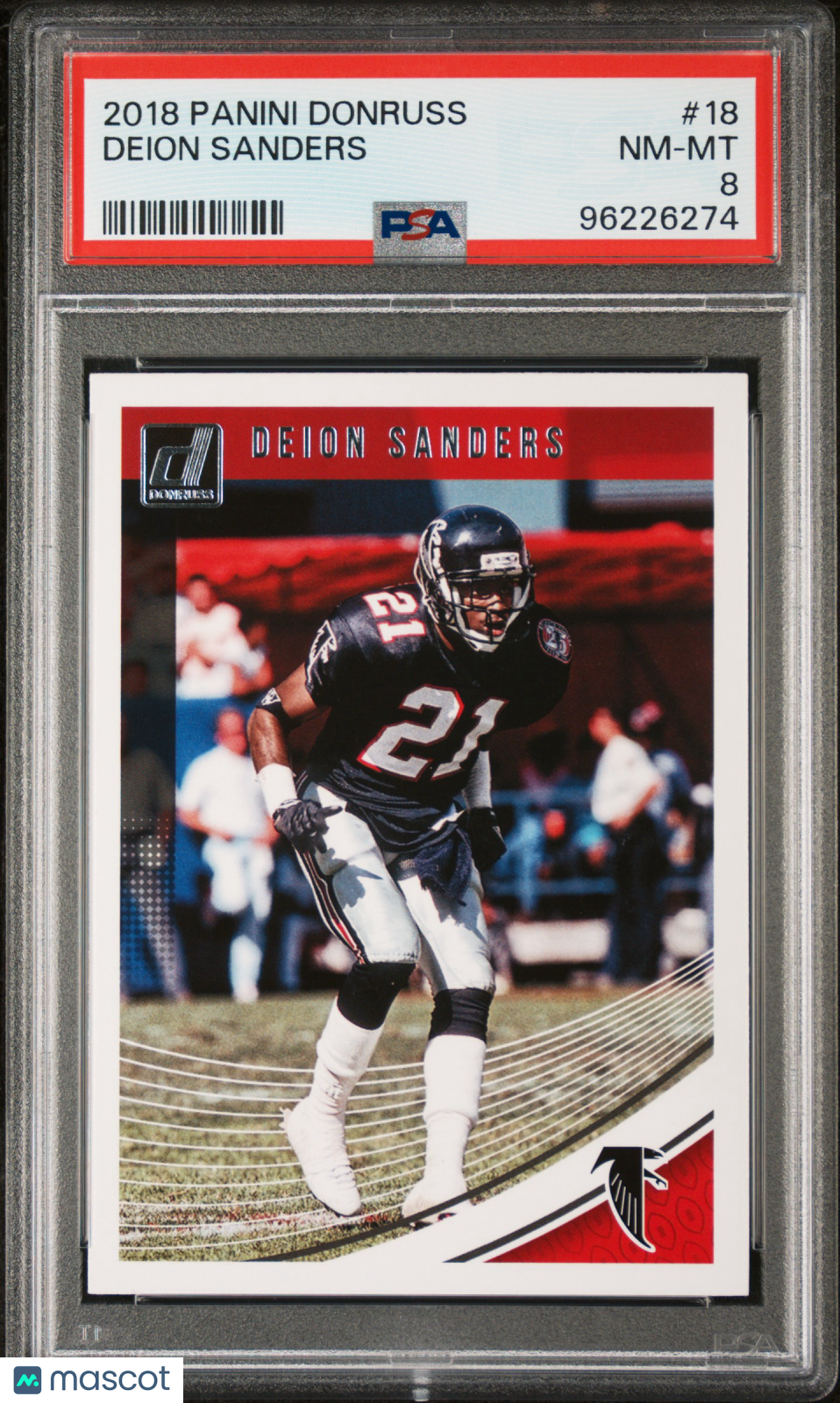 Deion Sanders 2018 Panini Donruss #18 PSA 8