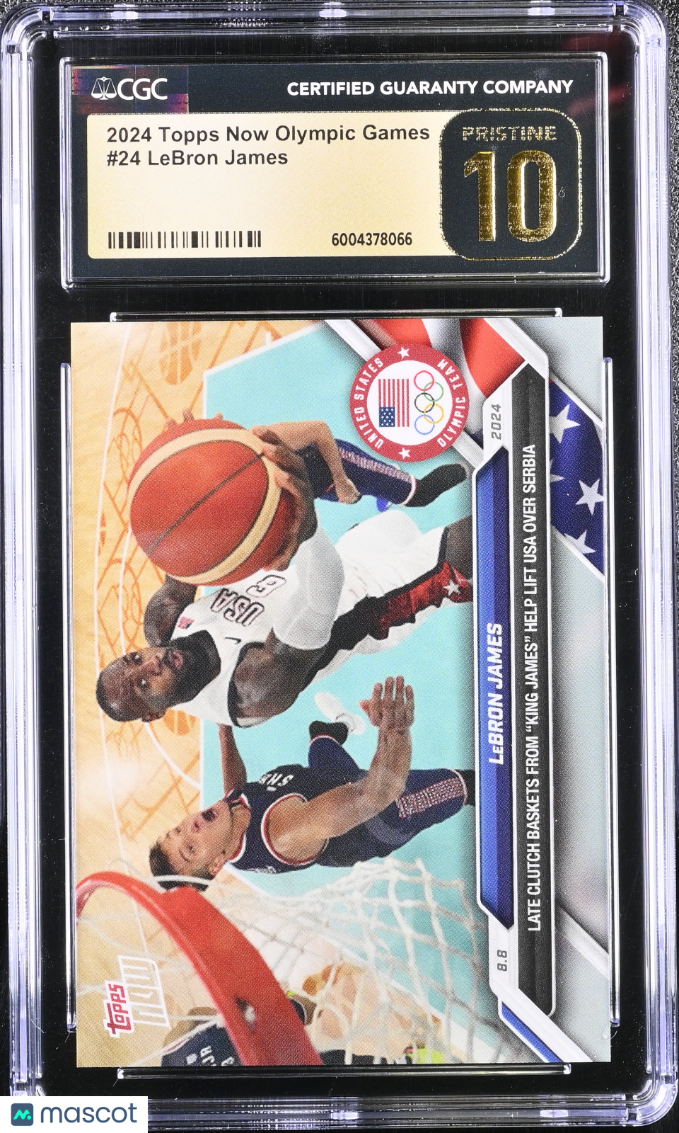 LeBron James 2024 Topps Now Olympic Games #24 Gold Label Pristine CGC 10