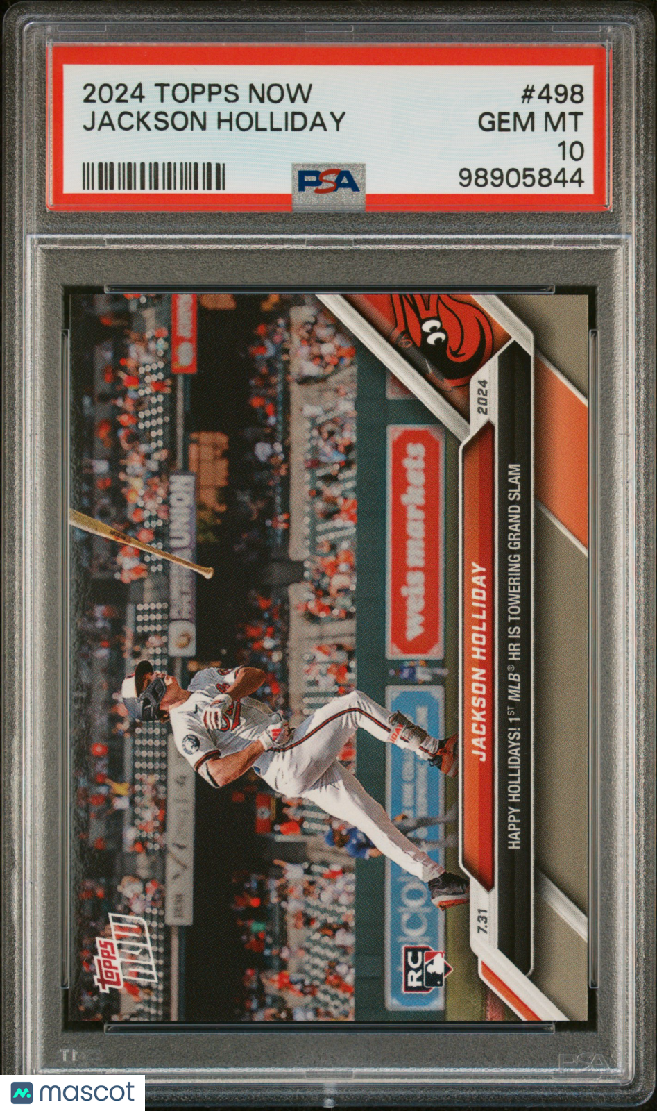 Jackson Holliday 2024 Topps Now #498 Rookie PSA 10