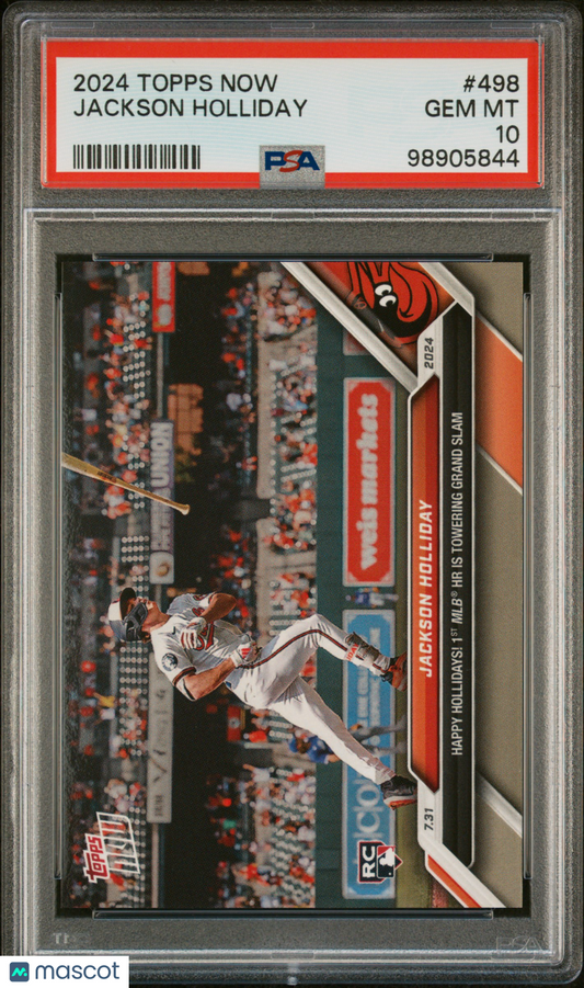 Jackson Holliday 2024 Topps Now #498 Rookie PSA 10