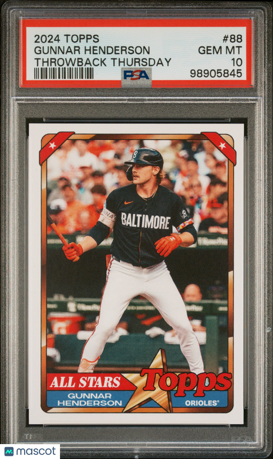 Gunnar Henderson 2024 Topps Throwback Thursday #88 PSA 10