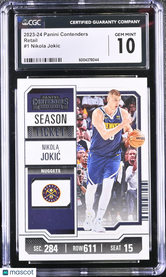 Nikola Jokic 2023-24 Panini Contenders #1 CGC 10