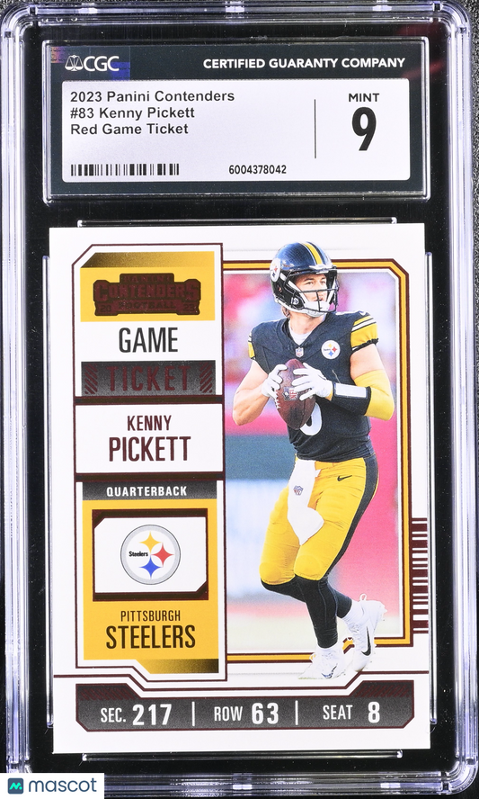 Kenny Pickett 2023 Panini Contenders #83 Rookie CGC 9