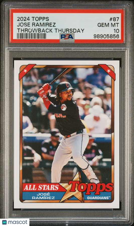 Jose Ramirez 2024 Topps Throwback Thursday #87 PSA 10