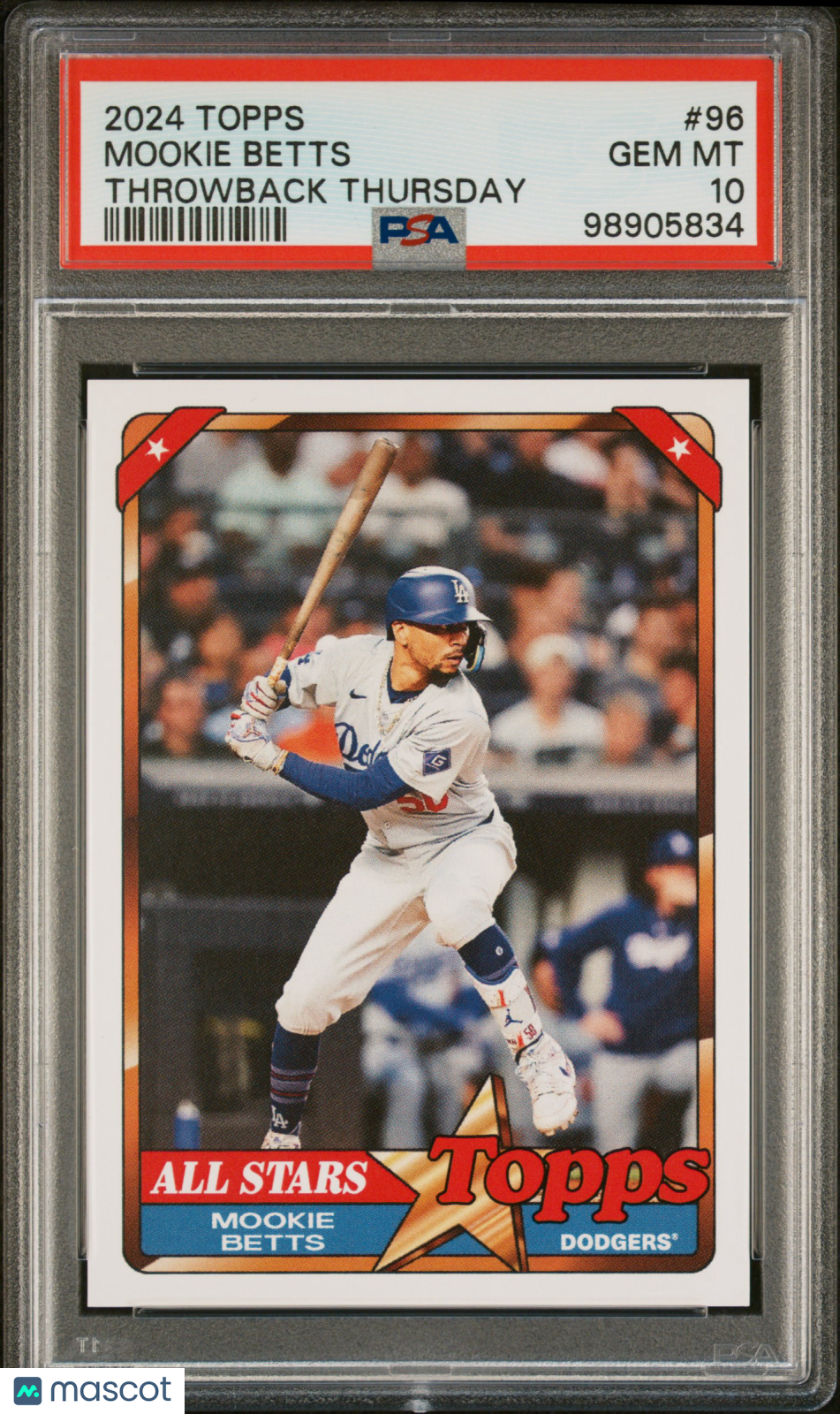 Mookie Betts 2024 Topps Throwback Thursday #96 PSA 10