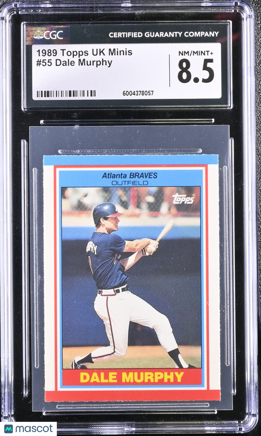 Dale Murphy 1989 Topps UK Minis #55 CGC 8.5