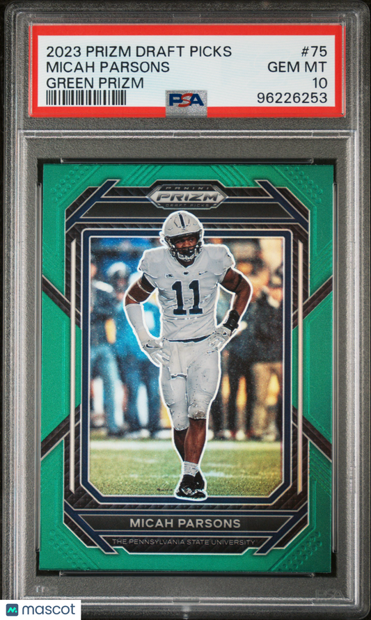 Micah Parsons 2023 Panini Prizm Draft Picks #75 PSA 10