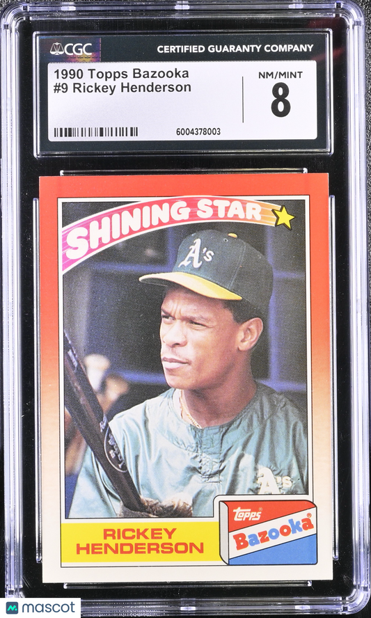 Rickey Henderson 1990 Topps Bazooka #9 CGC 8