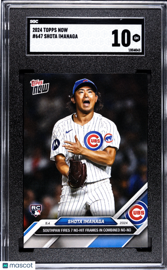 Shota Imanaga 2024 Topps Now #647 Rookie SGC 10