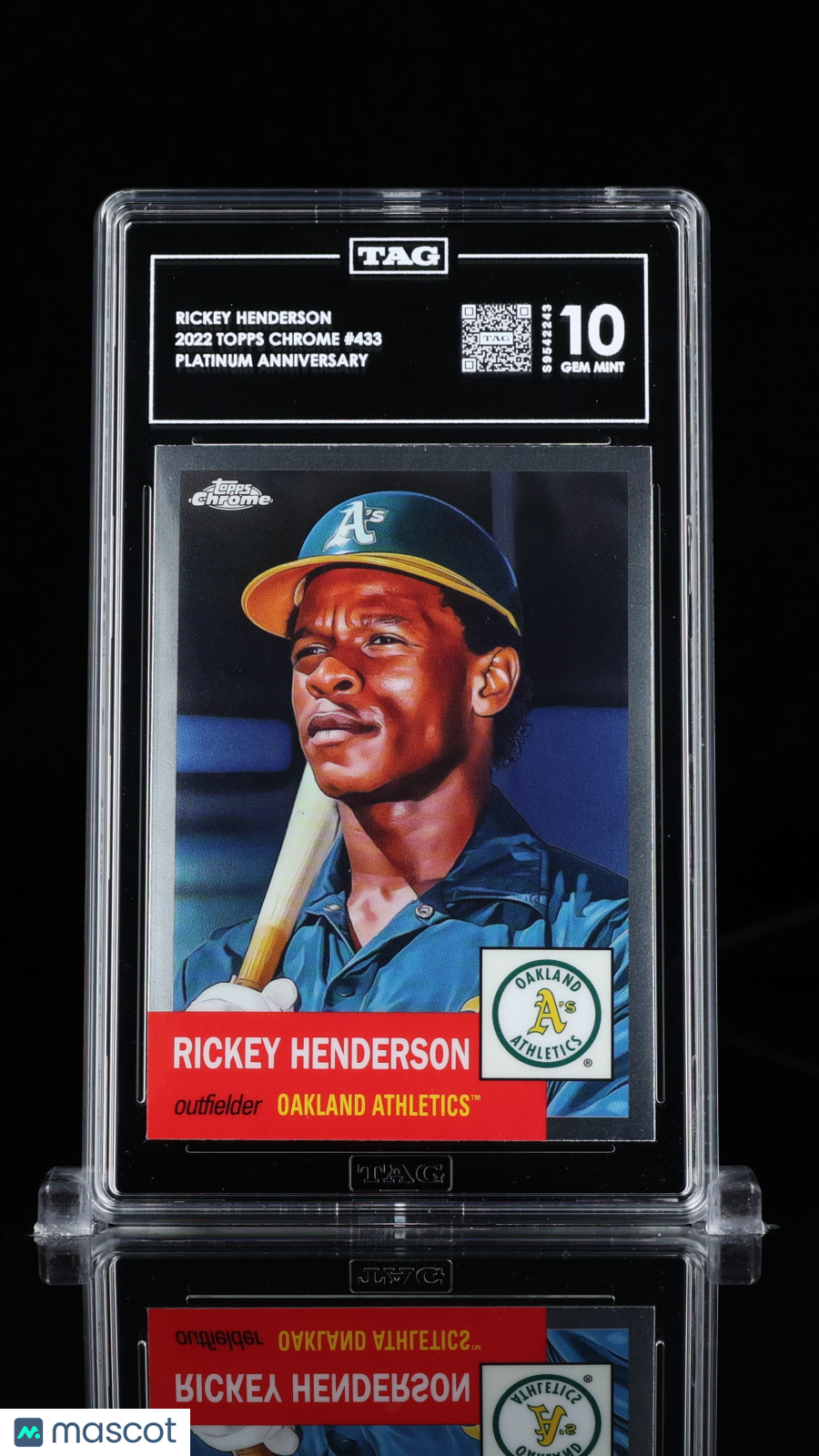 Rickey Henderson Topps Chrome Platinum Anniversary #433 TAG 10