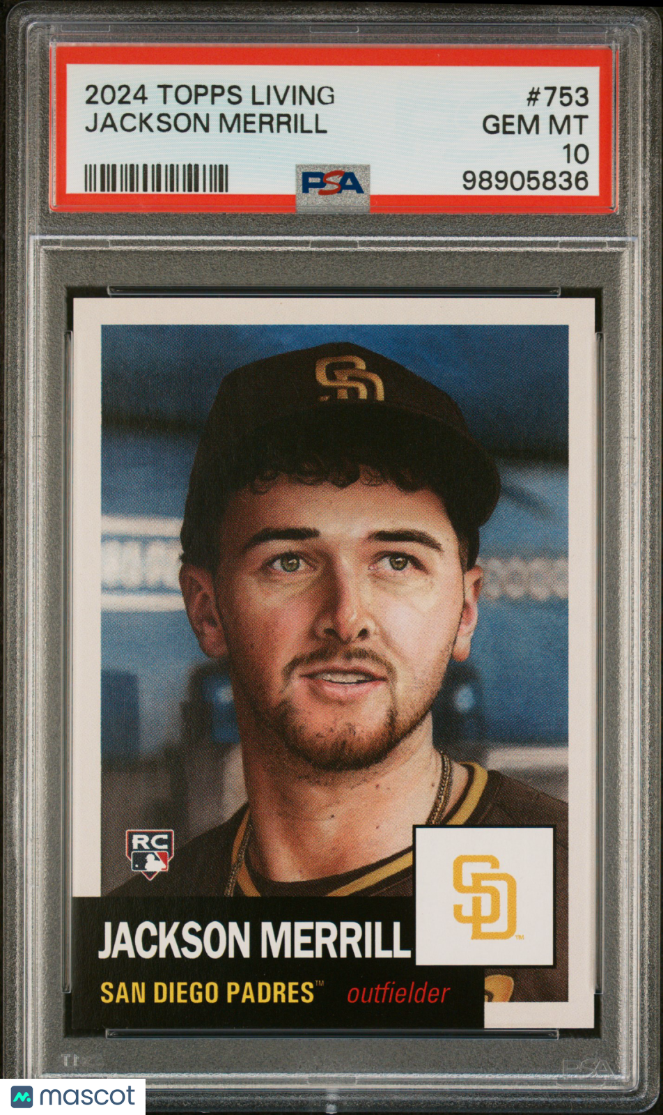 Jackson Merrill 2024 Topps Living #753 Rookie PSA 10