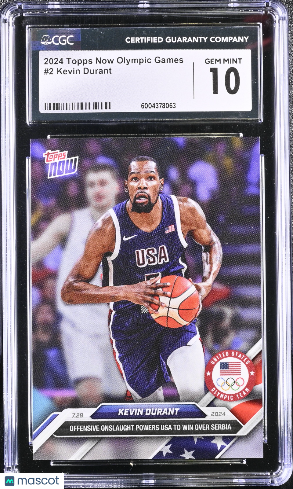 2024 Topps Now Olympic Games Kevin Durant #2 CGC 10