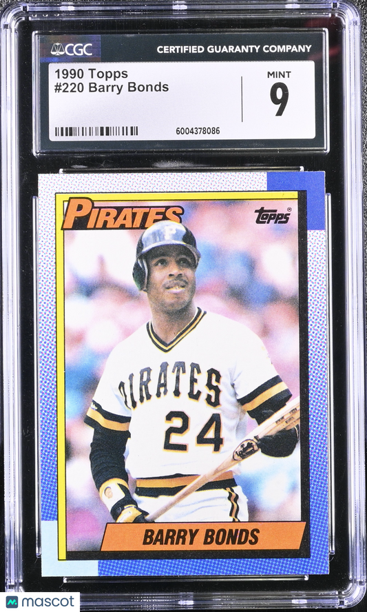 Barry Bonds 1990 Topps #220 CGC 9