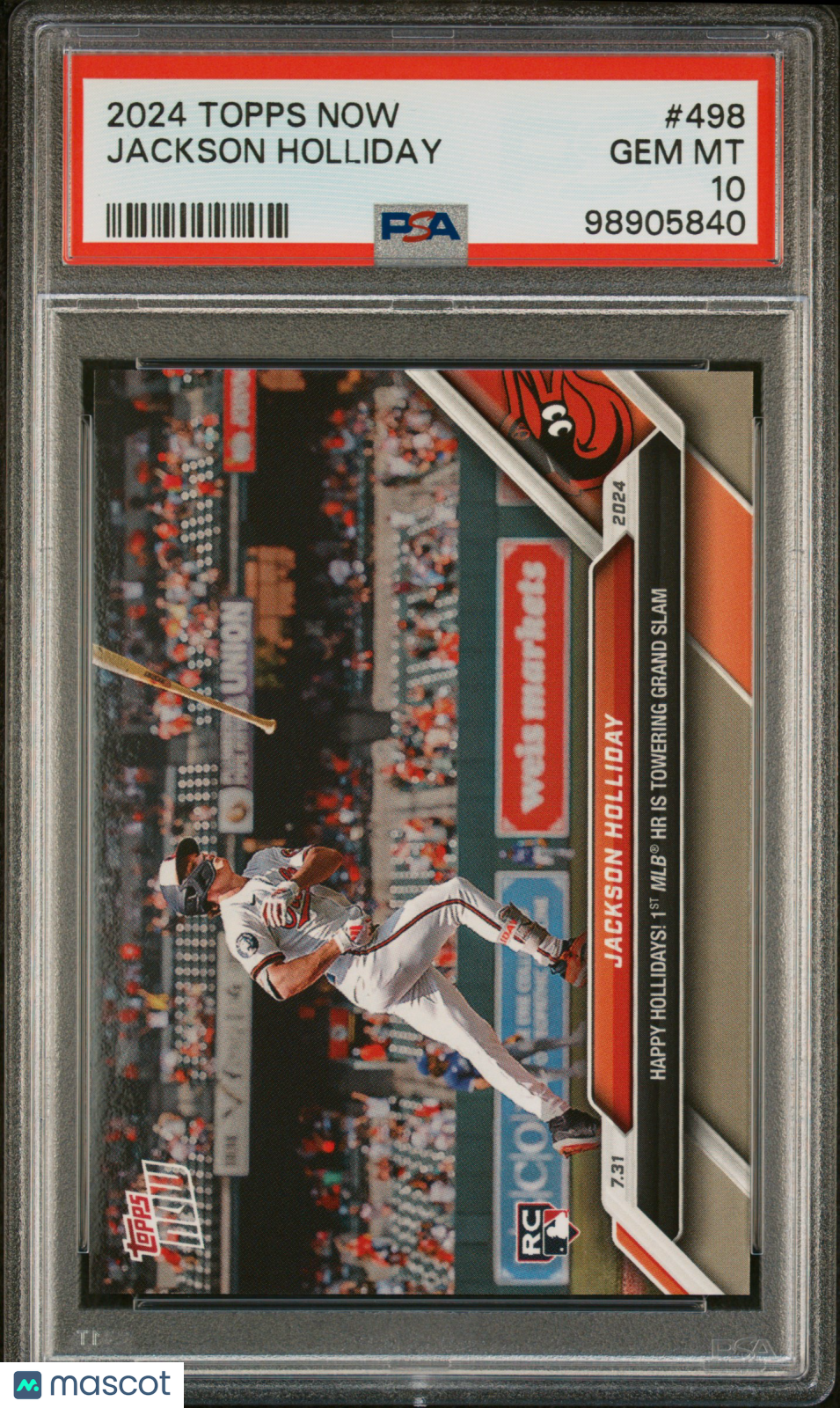 Jackson Holliday 2024 Topps Now #498 Limited Edition Rookie PSA 10