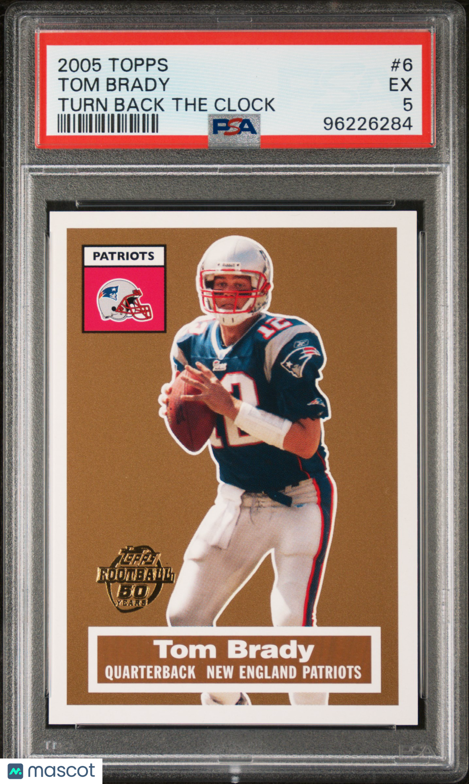 Tom Brady 2005 Topps Turn Back The Clock #6 PSA 5