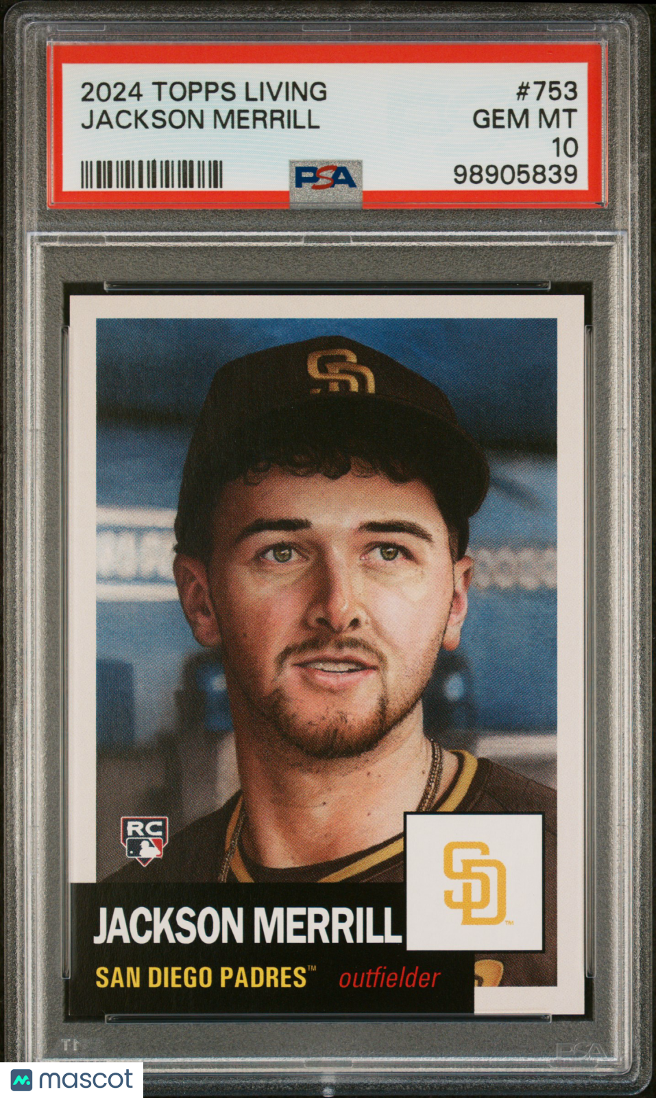 Jackson Merrill 2024 Topps Living #753 Rookie PSA 10