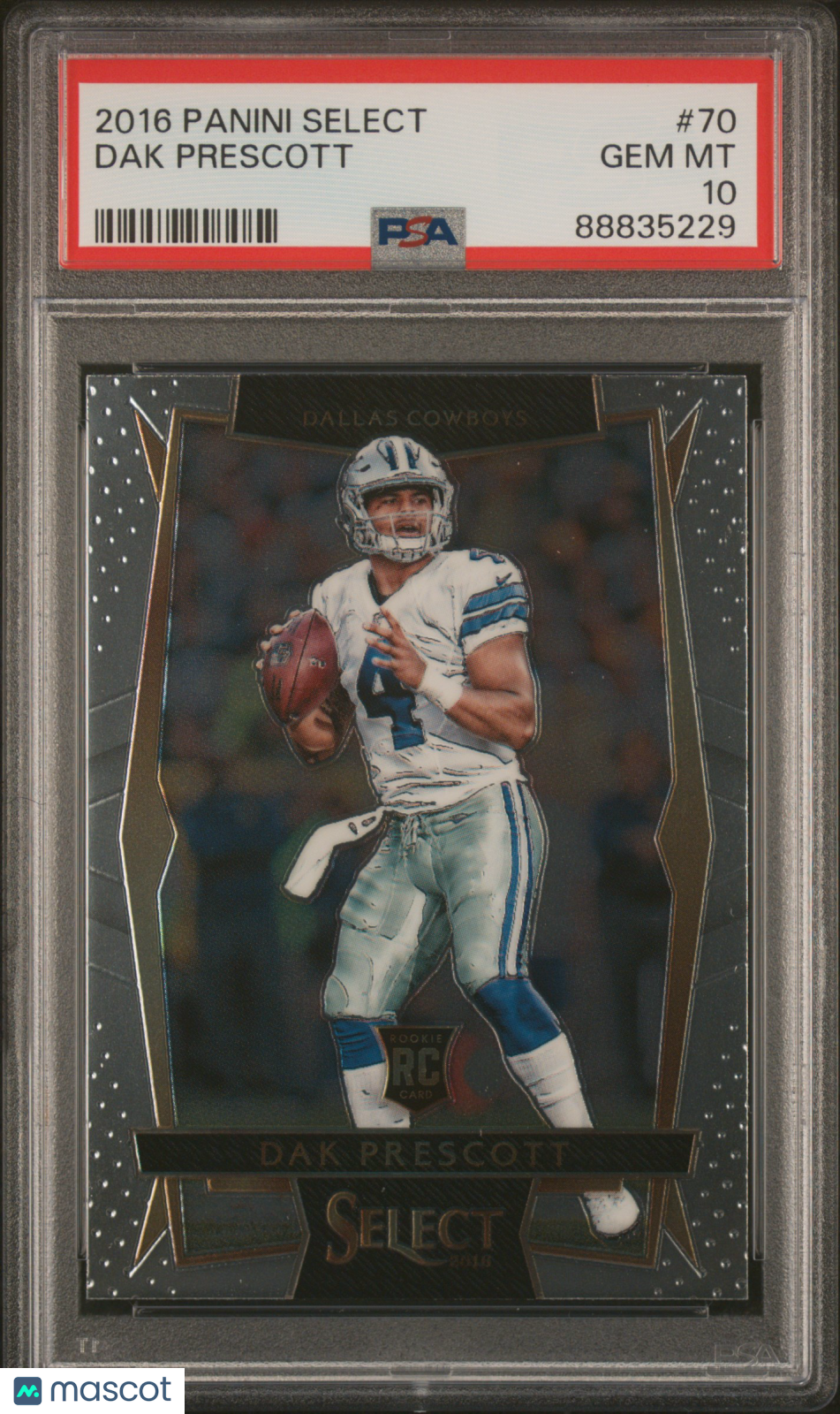 Dak Prescott 2016 Panini Select #70 Rookie PSA 10